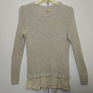 Hollister sweater with lace band accent
